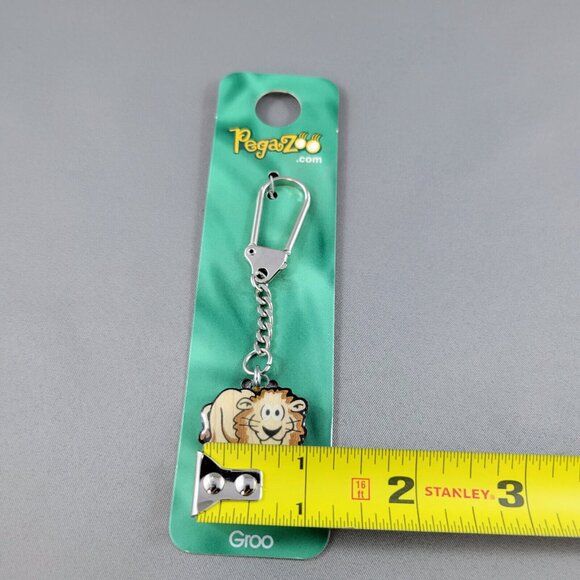 Lion Animal Keychain Pegazoo “Groo” Ring Made In Canada From Real Maple Wood - Picture 4 of 12